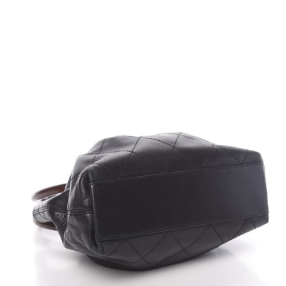 Chanel Lambskin Stitched Wood Handle Bag Black 4 of 10