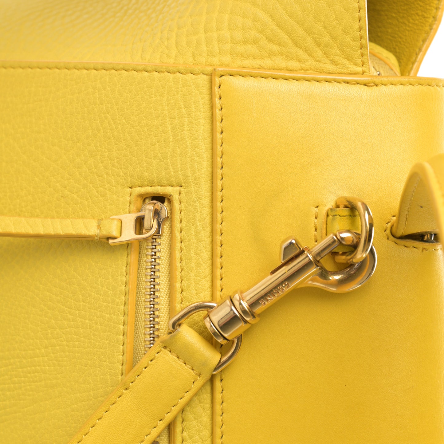 Elephant Calfskin Mini Belt Bag Sun Yellow