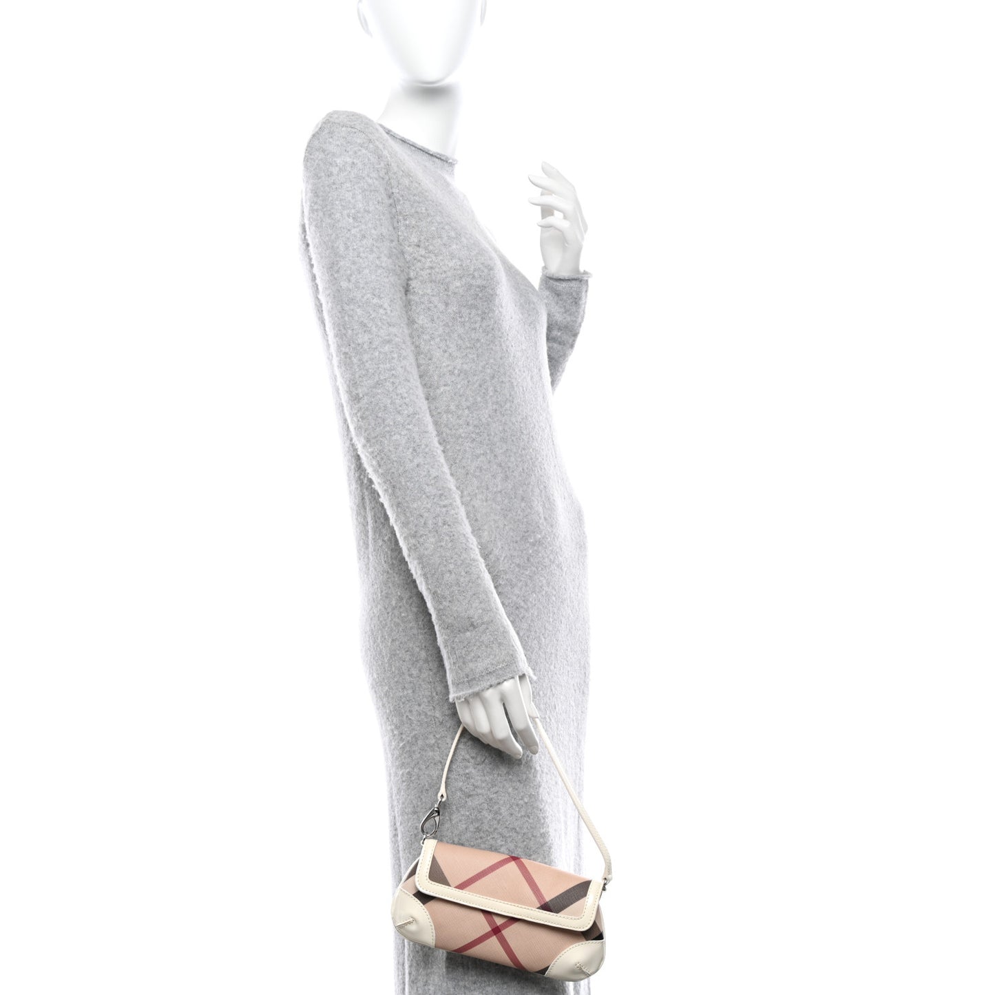 Nova Check Patent Calfskin Flap Shoulder Bag White