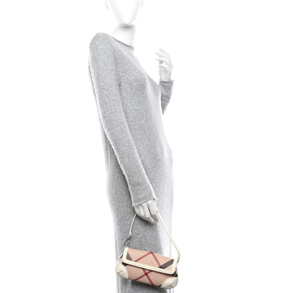 Burberry Nova Check Patent Calfskin Flap Shoulder Bag White 2 of 12