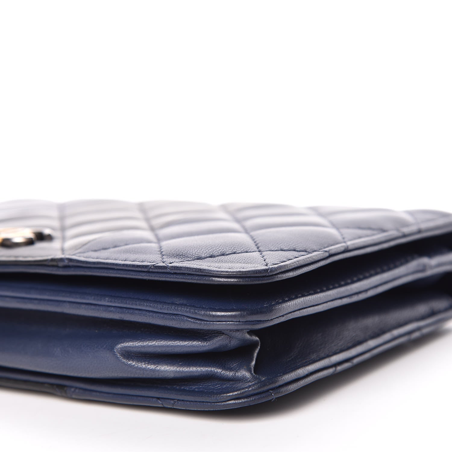 Chanel Lambskin Quilted Wallet On Chain WOC Navy Black 7 of 14