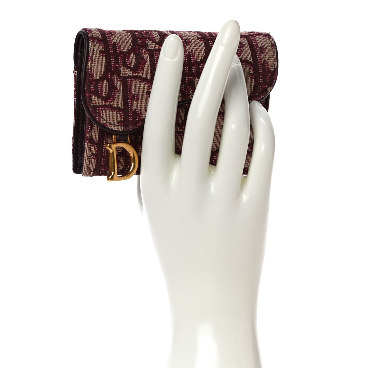 Oblique Saddle Card Holder Bordeaux
