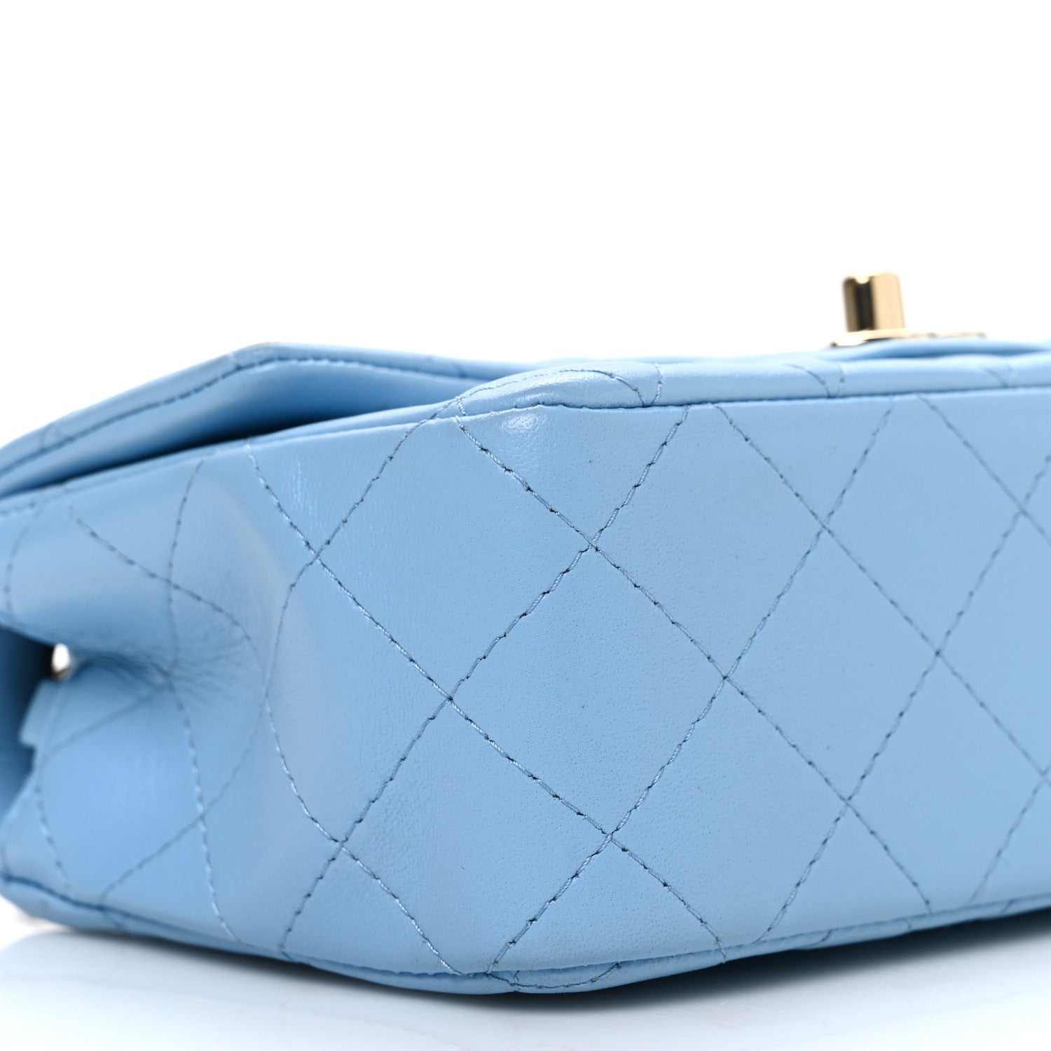 Chanel Lambskin Quilted Mini Rectangular Flap Light Blue 9 of 11