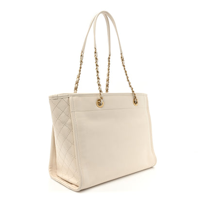 Chanel Aged Calfskin Small Charms Deauville Tote White 3 of 15