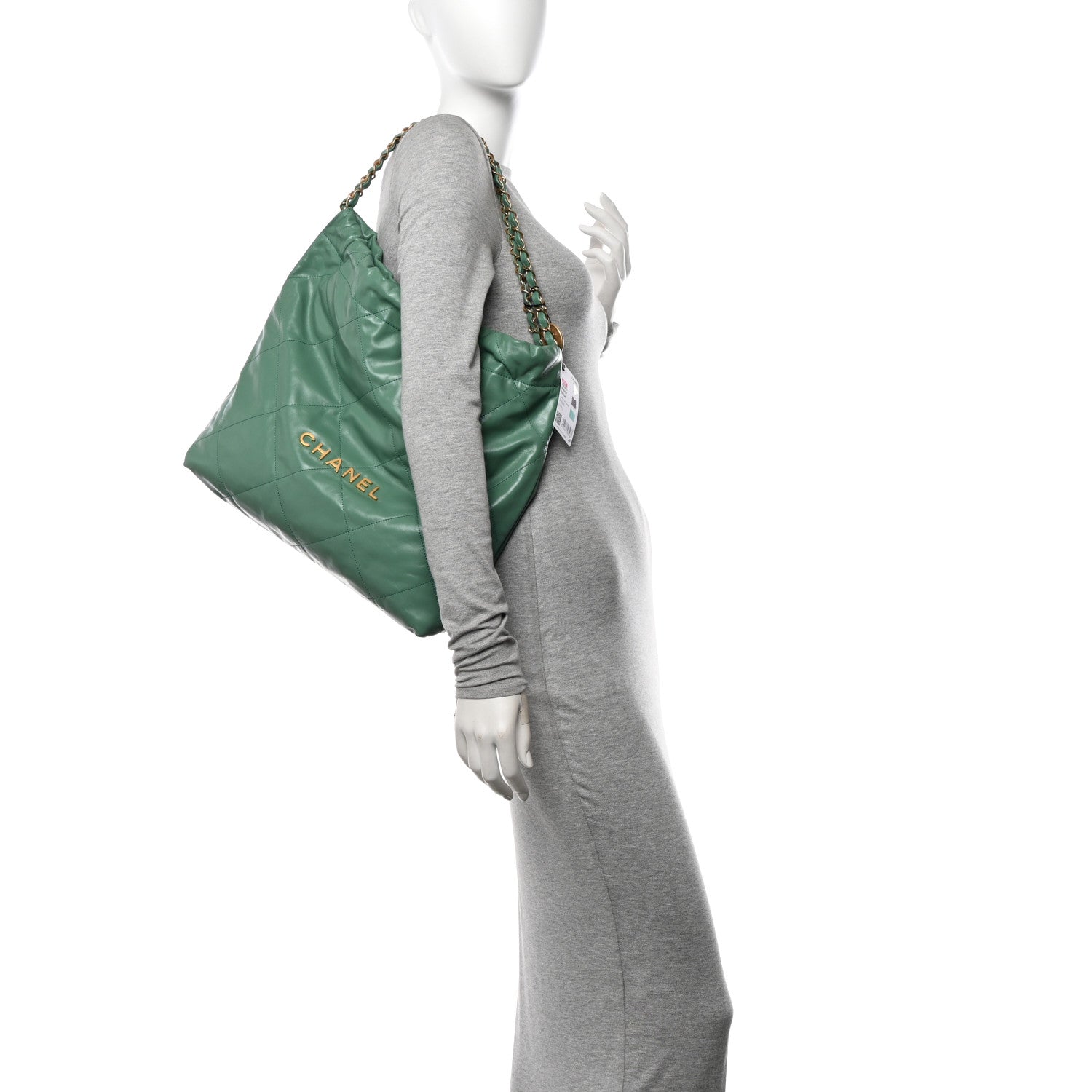 Chanel Shiny Calfskin Quilted Chanel 22 Dark Green Dark Green 2 of 11