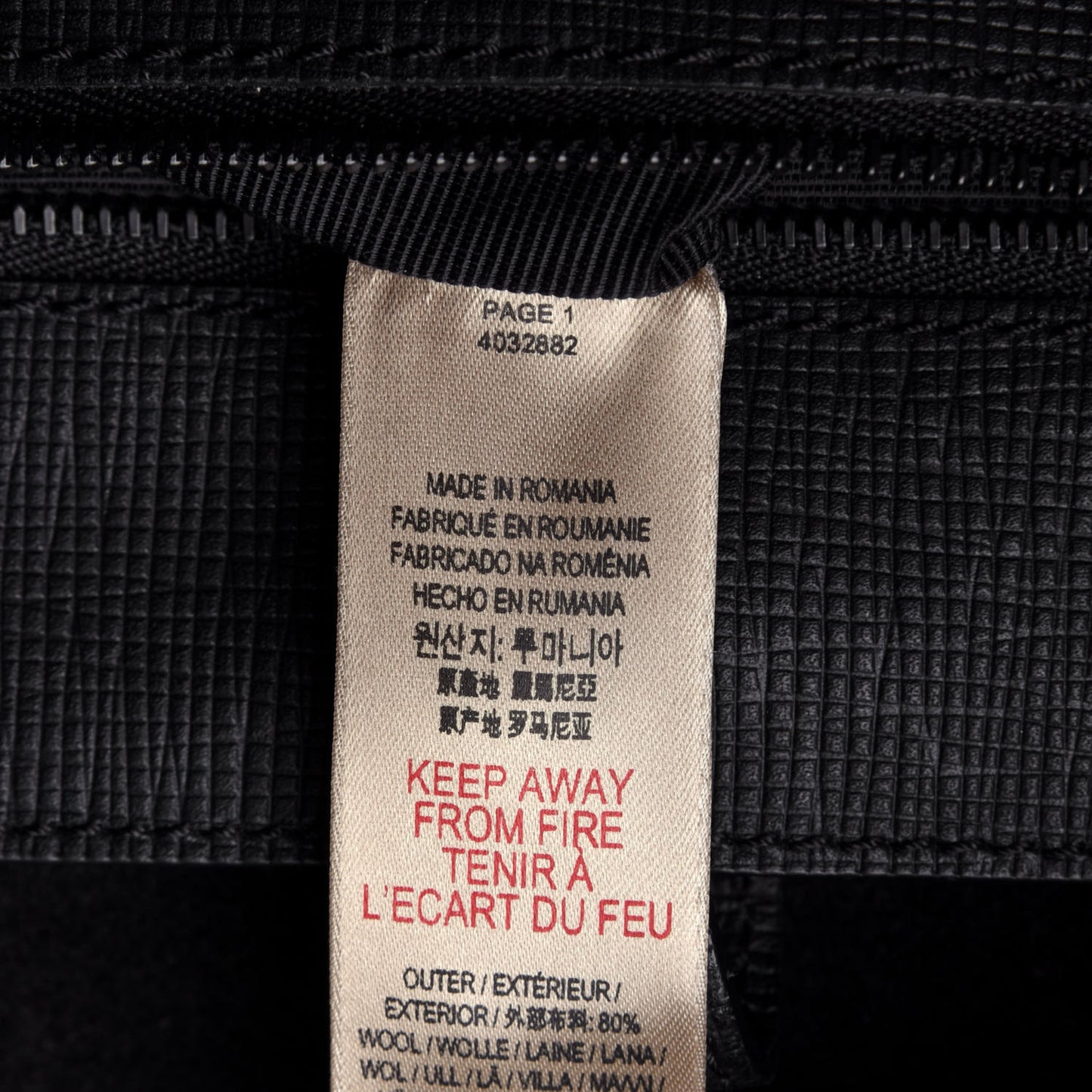 Wool House Check Large Rucksack Backpack Black