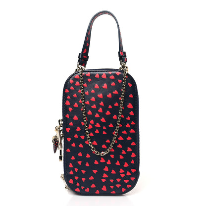 Christian Dior Calfskin I Love Paris Phone Holder Blue Red 1 of 9