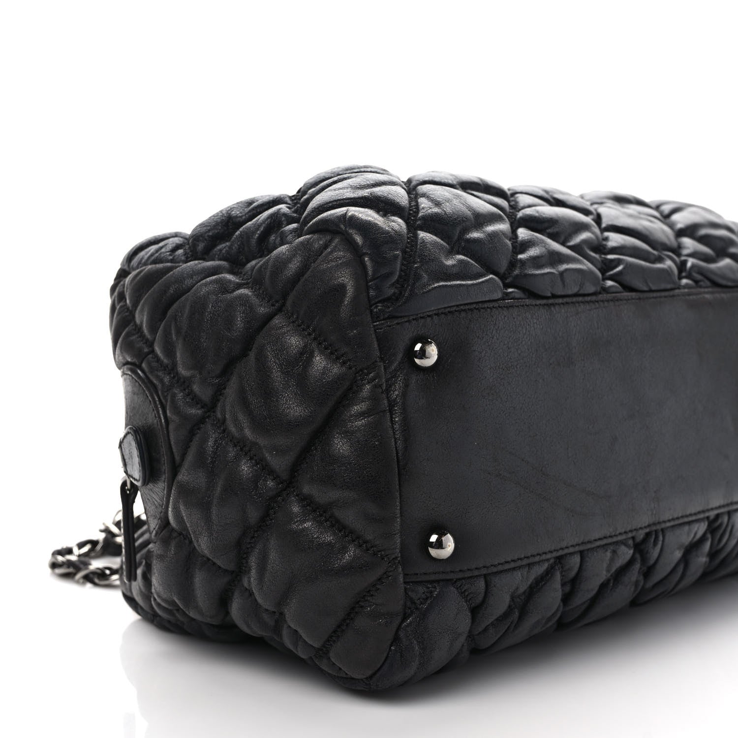Chanel Calfskin Bubble Quilt Bowler Black 8 of 11