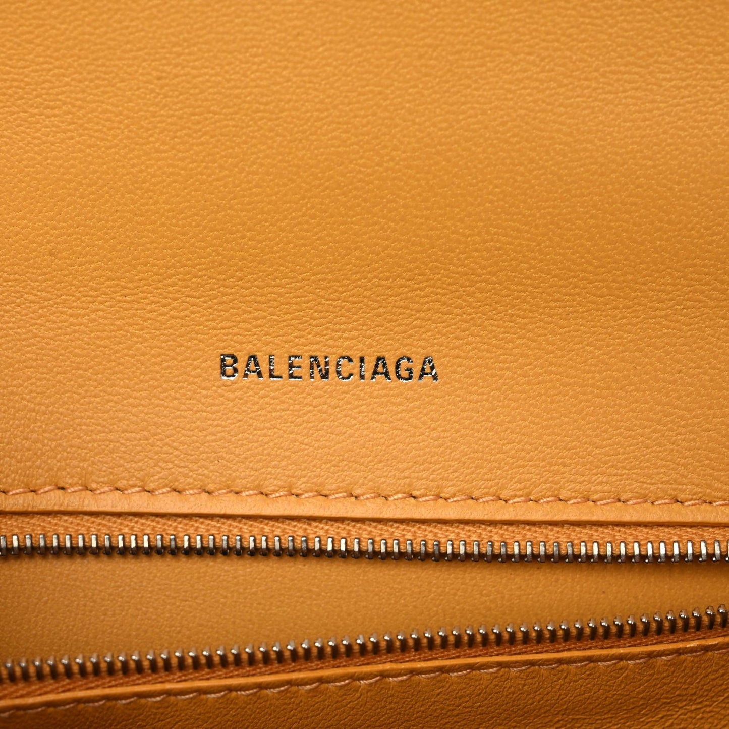 Shiny Calfskin Python Effect Small Hourglass Top Handle Bag Orange Black