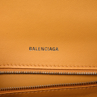 Balenciaga Shiny Calfskin Python Effect Small Hourglass Top Handle Bag Orange Black 6 of 9