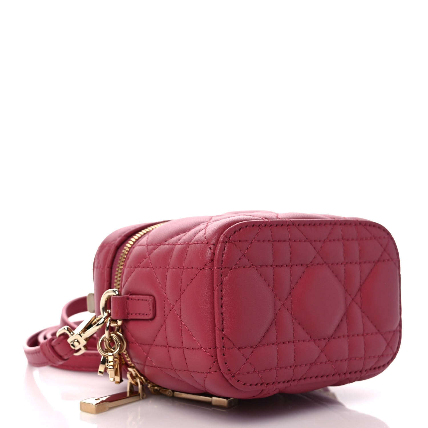 Christian Dior Lambskin Cannage Micro Vanity Case Strawberry Pink 4 of 9