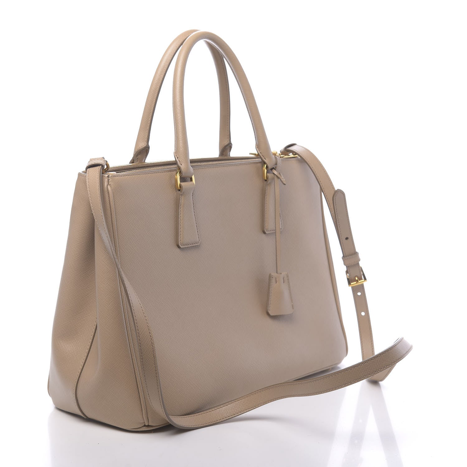 Prada Saffiano Lux Galleria Front Pocket Tote Cammeo Caramel 3 of 10