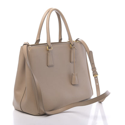 Prada Saffiano Lux Galleria Front Pocket Tote Cammeo Caramel 3 of 10