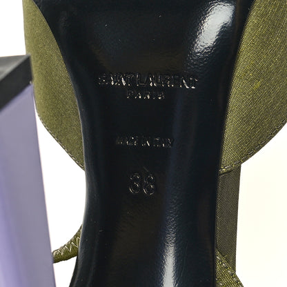 Saint Laurent Crepe De Chine Blade 105 Slingback Pumps 38 Lime 7 of 9