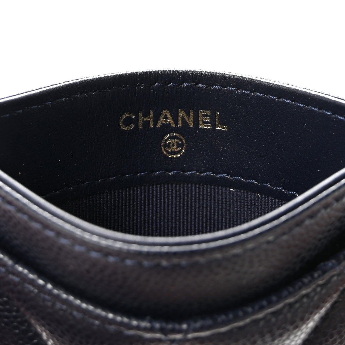 Caviar Quilted Card Holder Navy