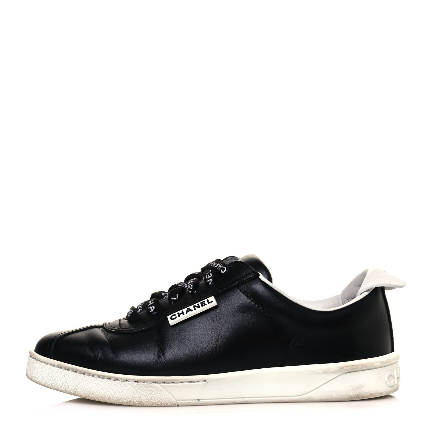 Chanel Calfskin CC Womens Sneakers 37 Black 1 of 11