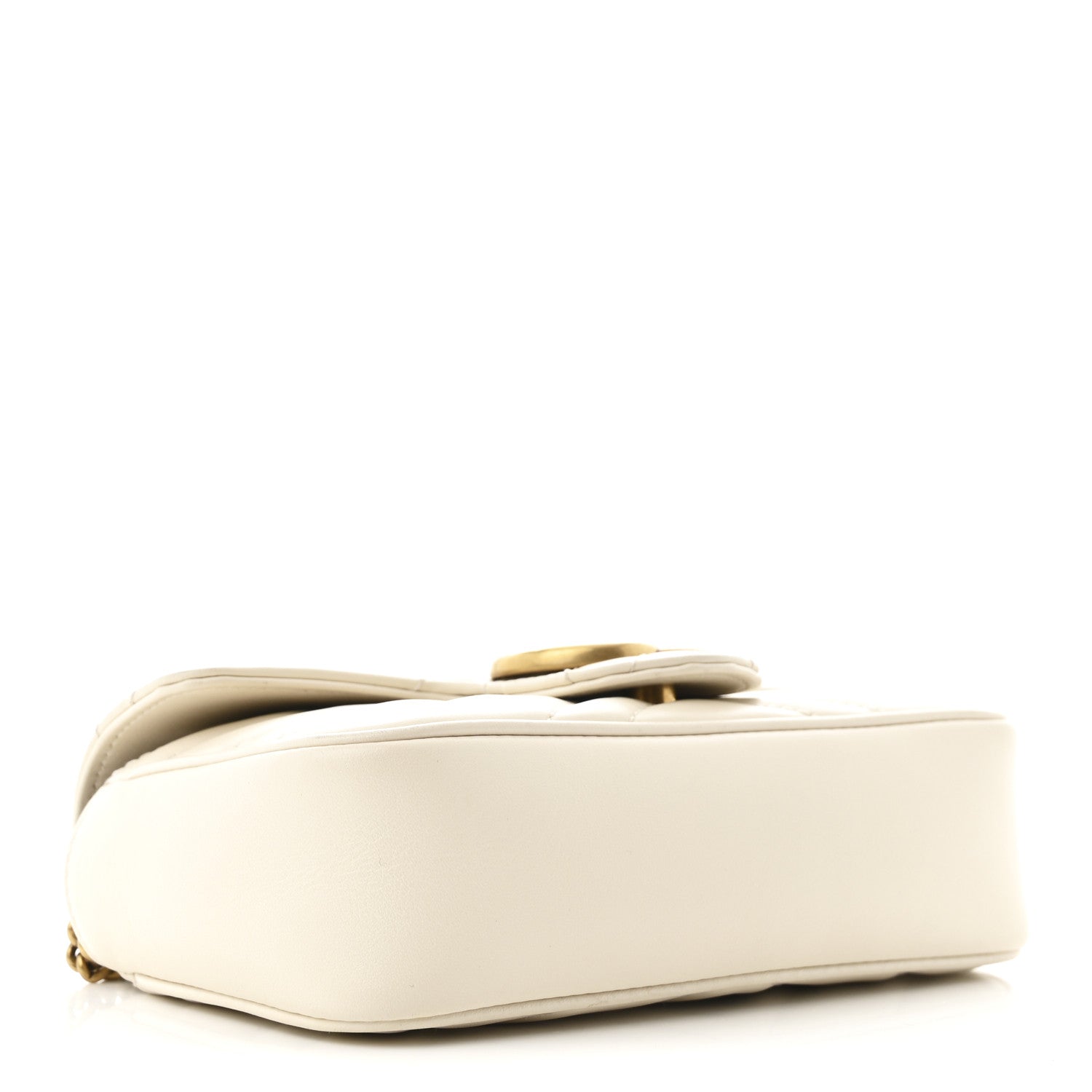 Gucci Calfskin Matelasse Super Mini GG Marmont Shoulder Bag White 4 of 10
