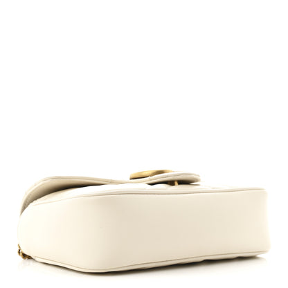 Gucci Calfskin Matelasse Super Mini GG Marmont Shoulder Bag White 4 of 10