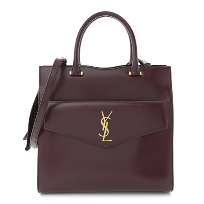 Saint Laurent Shiny Calfskin Large Uptown Tote Burgundy 1 of 13