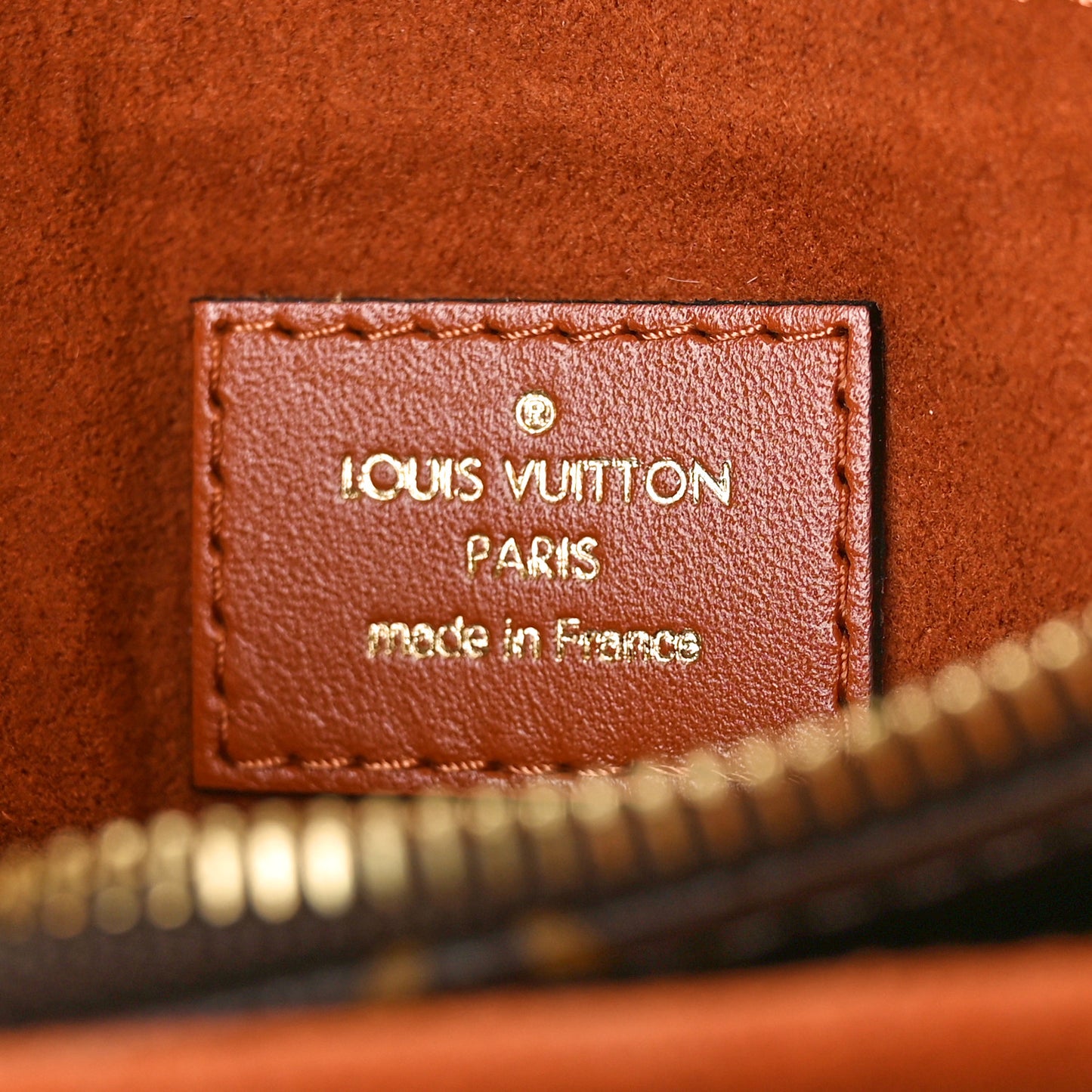 Monogram Flower Tote Caramel