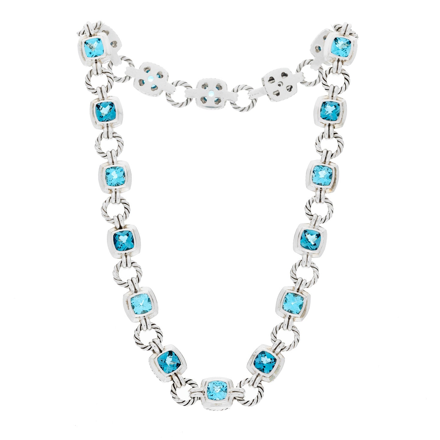 Sterling Silver Blue Topaz Renaissance Necklace