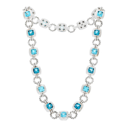 David Yurman Sterling Silver Blue Topaz Renaissance Necklace 2 of 4