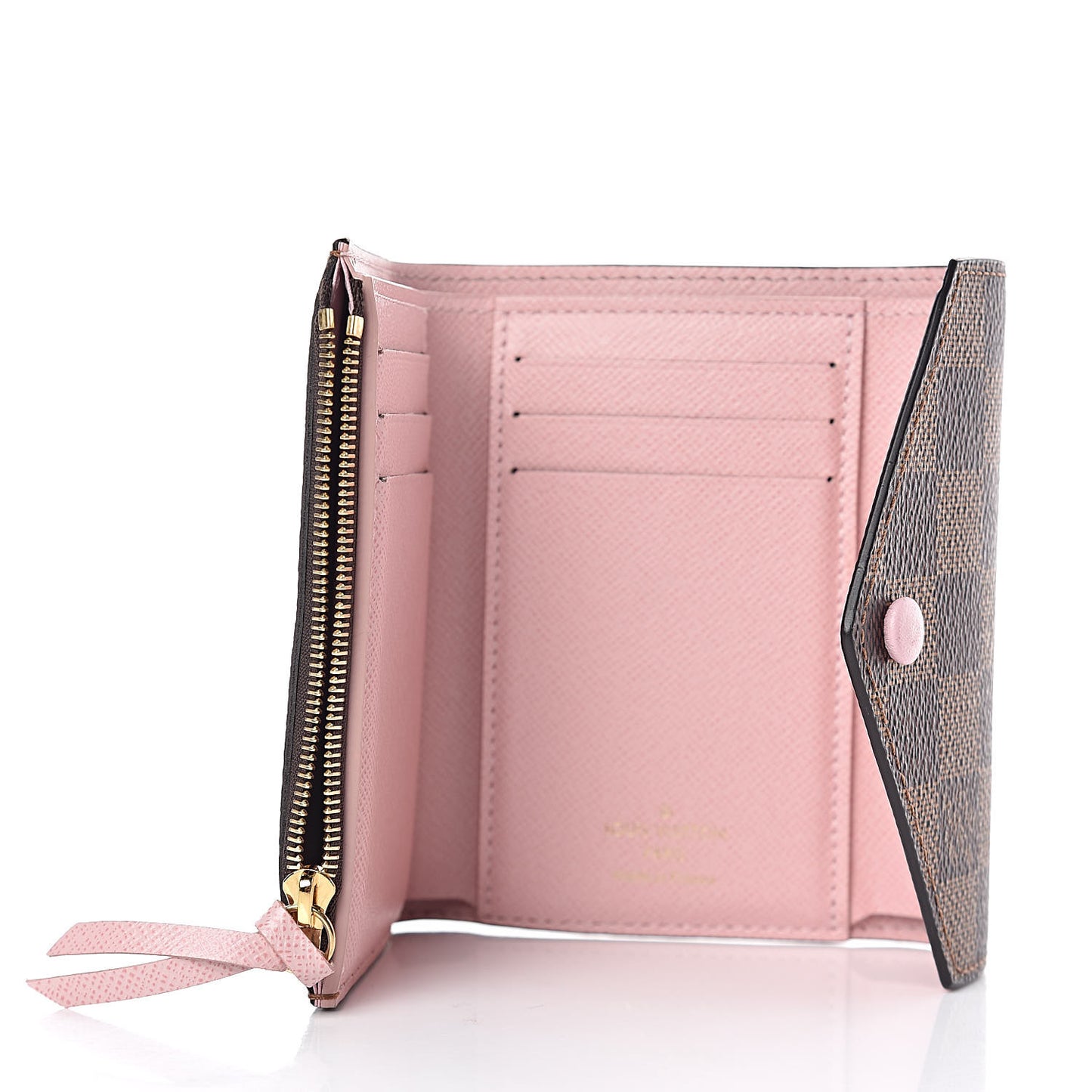 Damier Ebene Victorine Wallet Rose Ballerine
