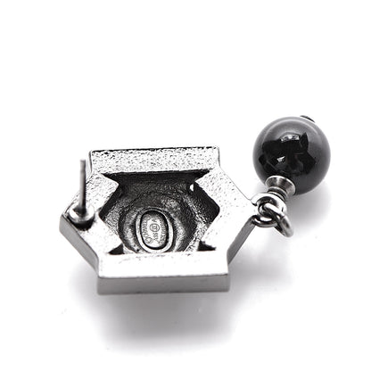 Chanel Crystal Bead CC Drop Earrings Black 4 of 5
