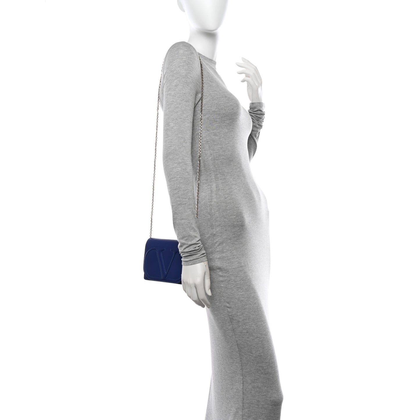 Calfskin VLogo Crossbody Blue