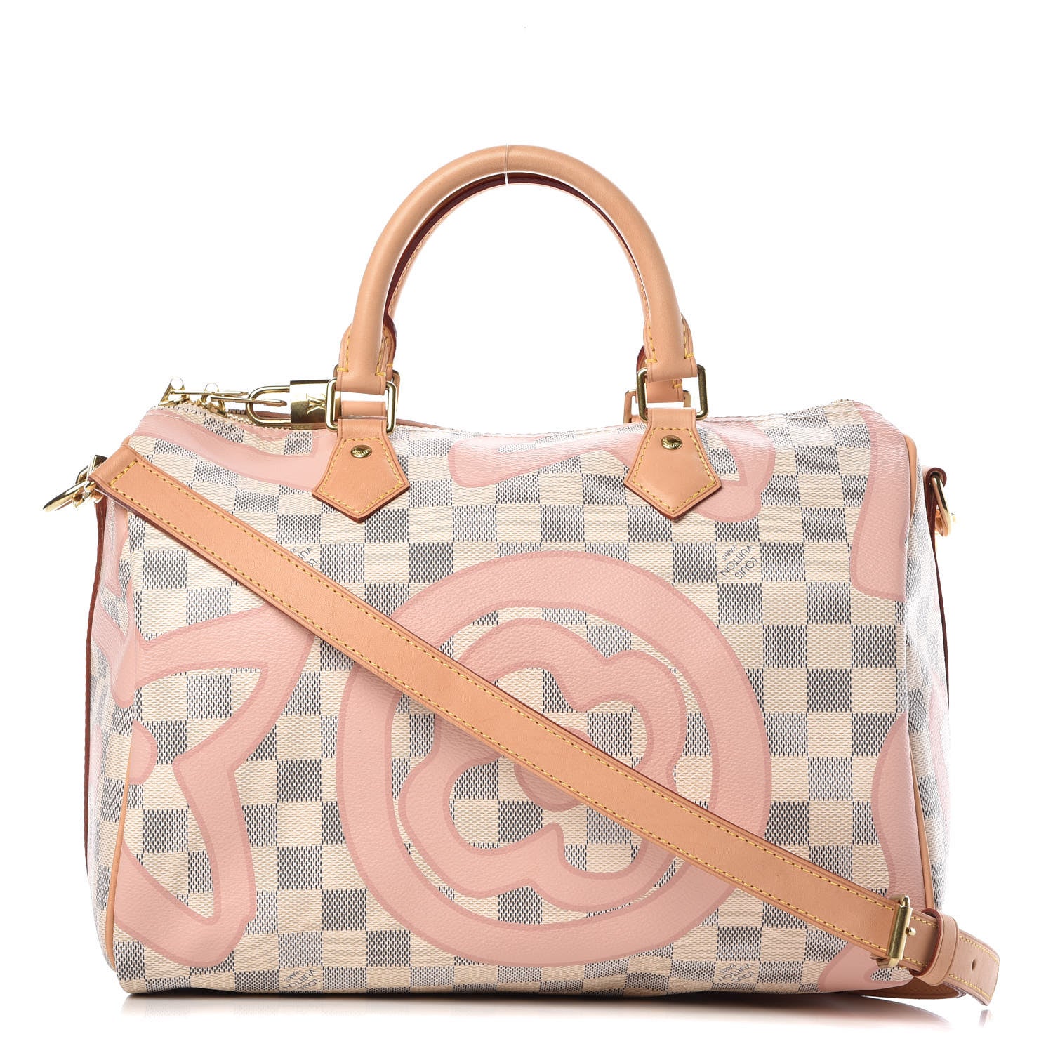 Louis Vuitton Damier Azur Tahitienne Speedy Bandouliere 30 Rose Ballerine 1 of 20