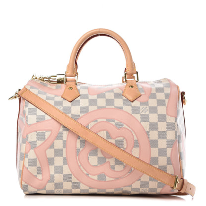 Louis Vuitton Damier Azur Tahitienne Speedy Bandouliere 30 Rose Ballerine 1 of 20