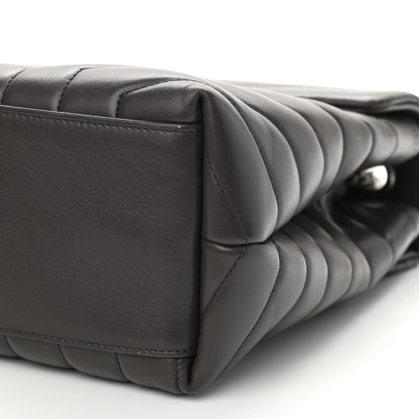 Calfskin Y Quilted Monogram Medium Loulou Chain Satchel Asphalt