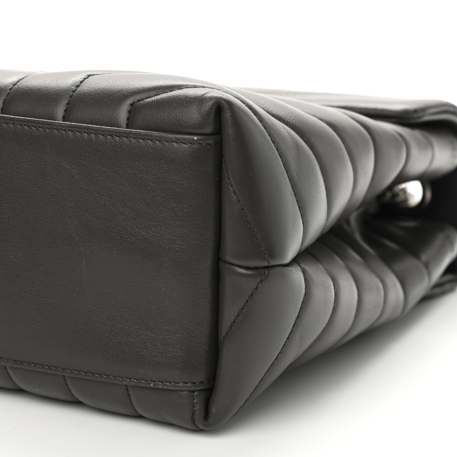 Saint Laurent Calfskin Y Quilted Monogram Medium Loulou Chain Satchel Asphalt 10 of 10