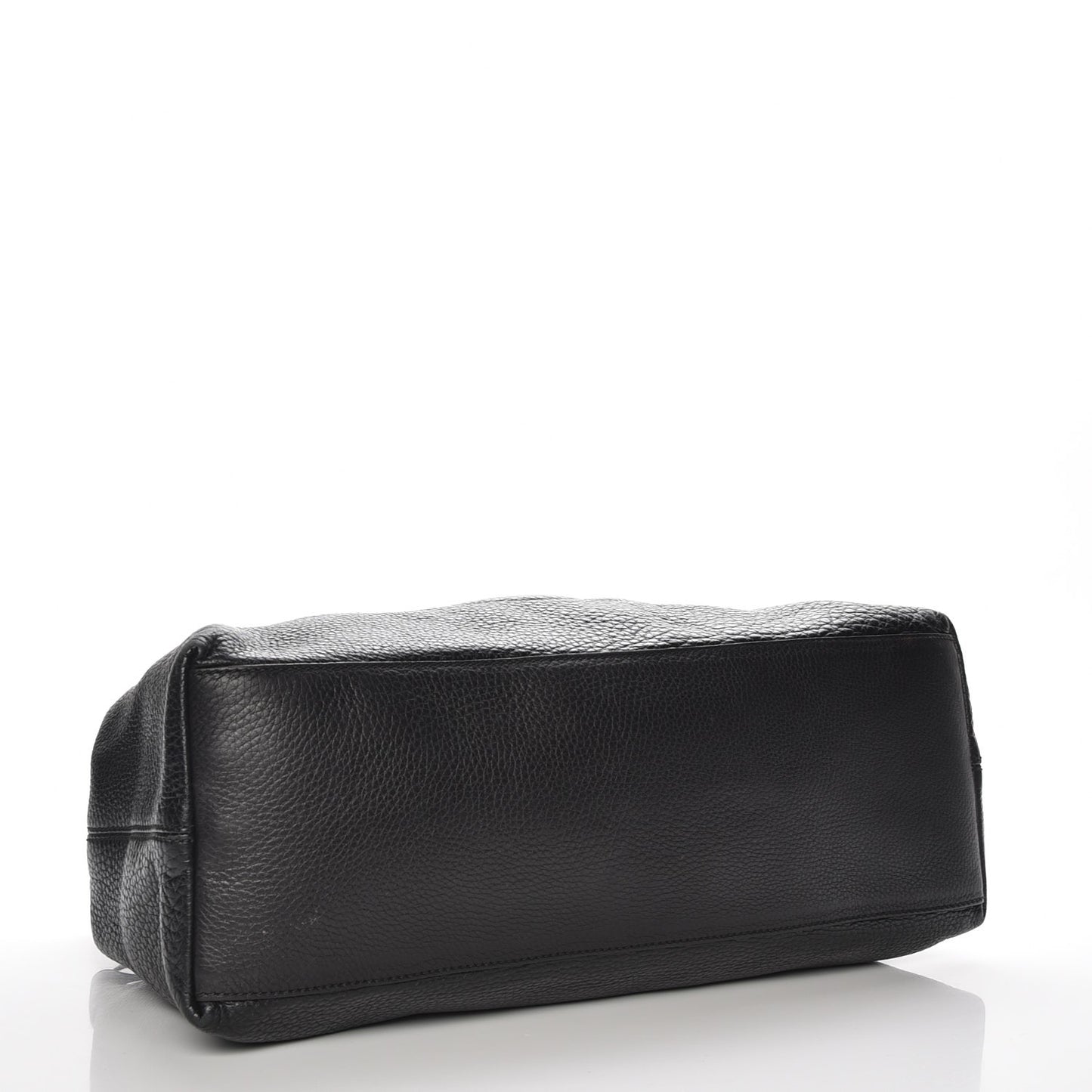Pebbled Calfskin Medium Soho Chain Shoulder Bag Black