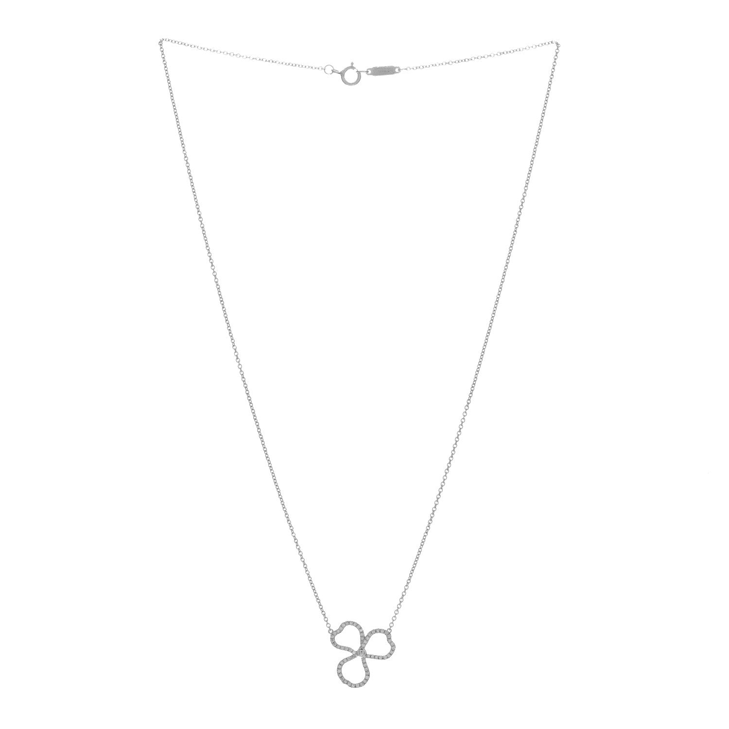 Tiffany Platinum Diamond Small Paper Flowers Pendant Necklace 2 of 3