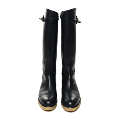 Hermes Calfskin Faustine Boots 38 Black 2 of 8