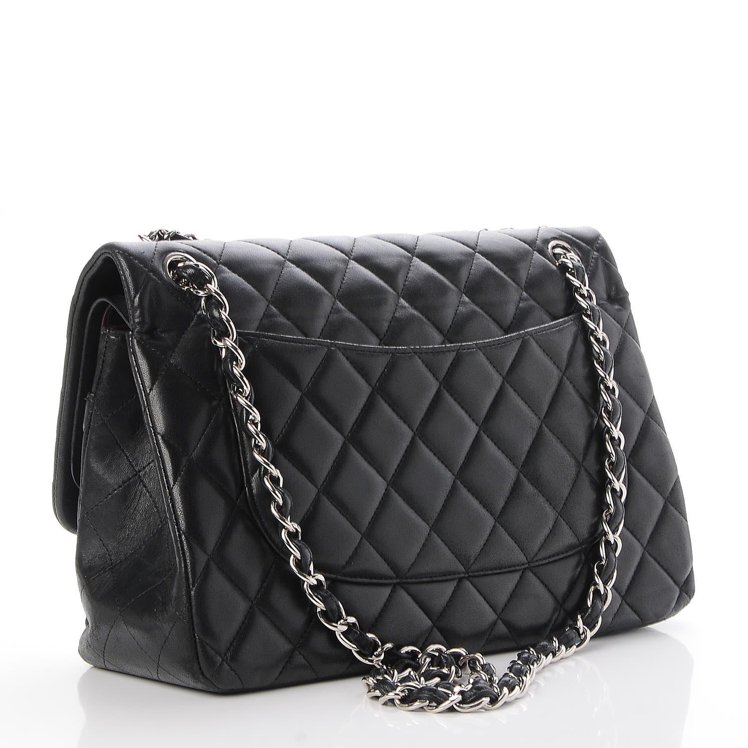 Chanel Lambskin Quilted Jumbo Double Flap Black 4 of 8