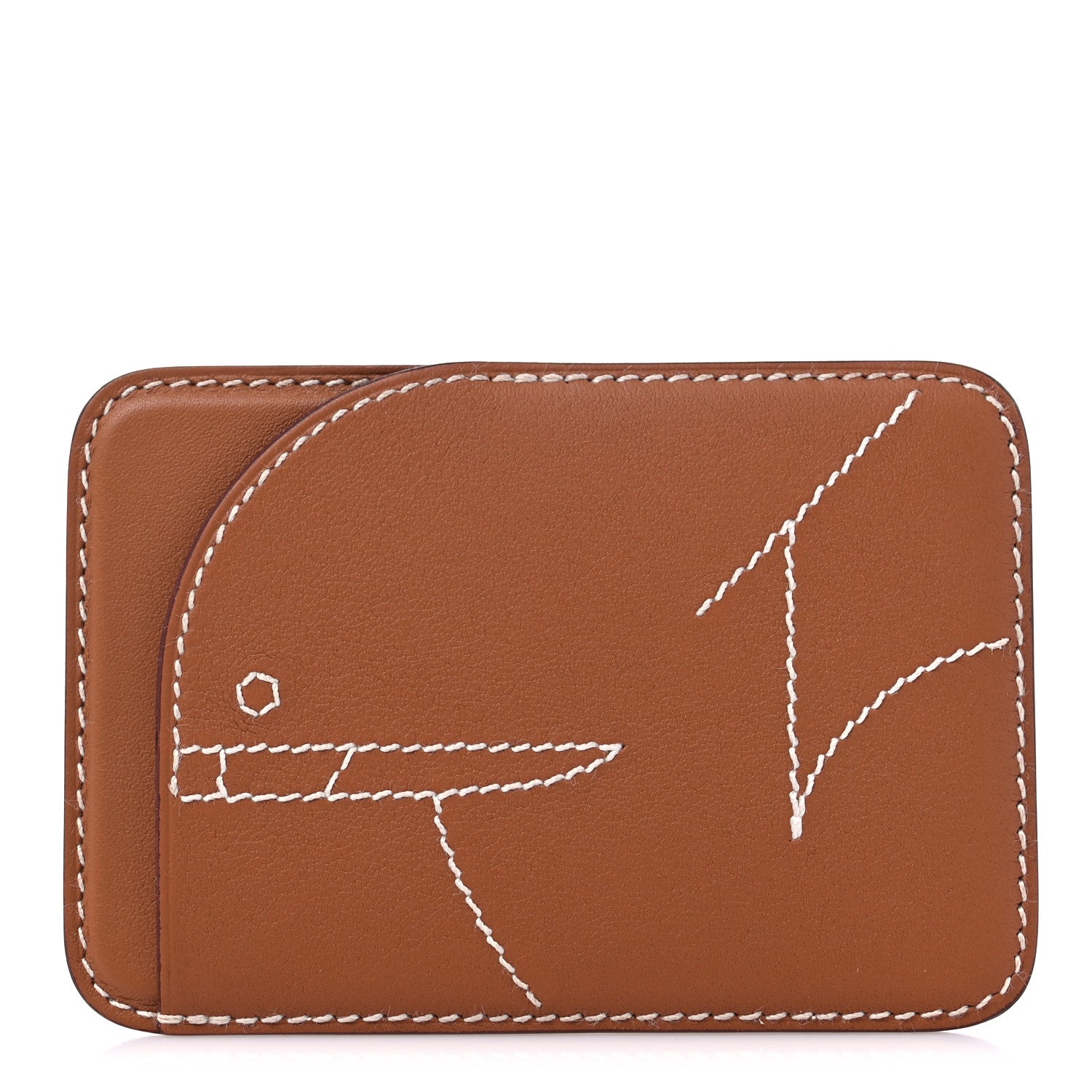 Hermes Swift Embroidered Walrus MagSafe Card Holder Gold 3 of 7
