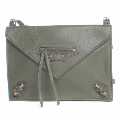 Balenciaga Grained Calfskin Papier Mini Triple Crossbody Vert Kaki 1 of 8