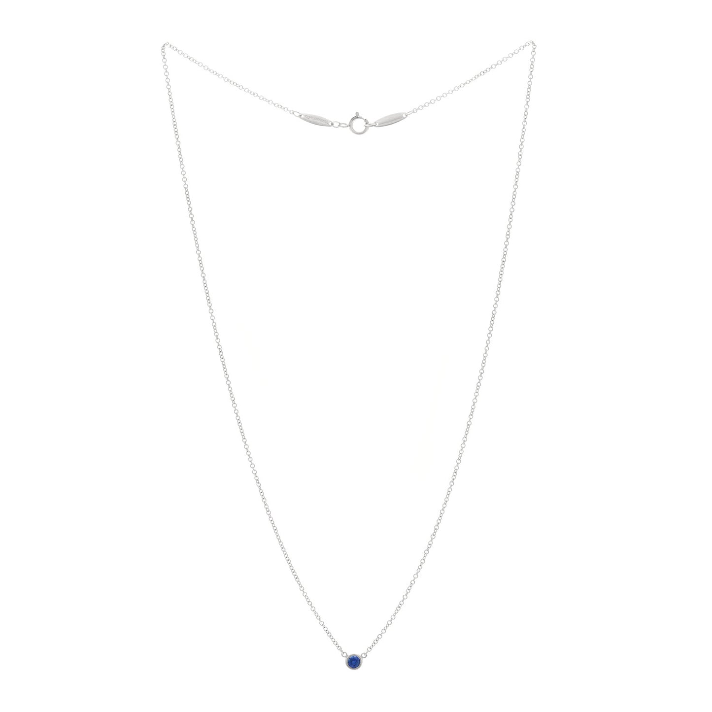 Platinum Blue Sapphire .11ct Elsa Peretti Color by the Yard Necklace