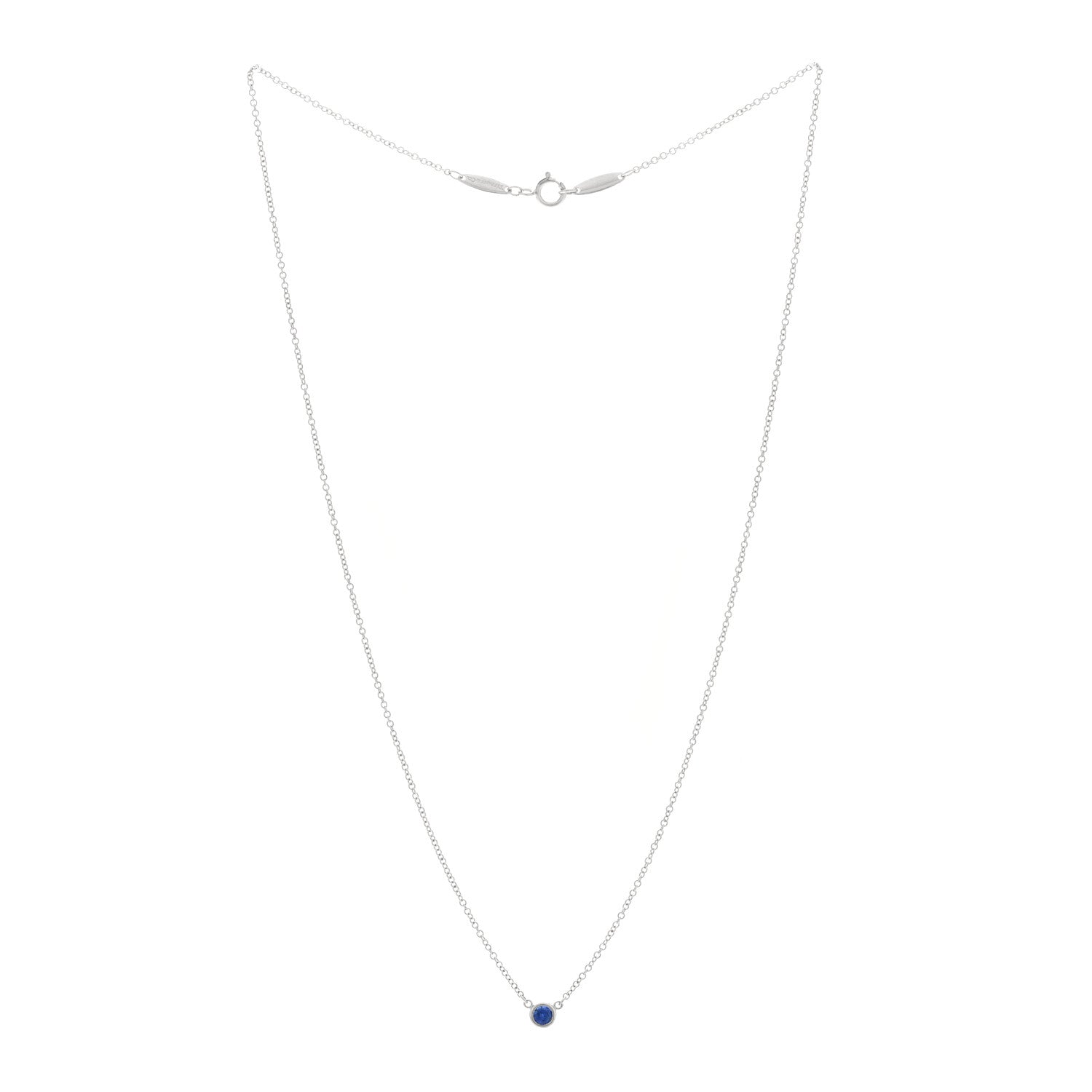 Tiffany Platinum Blue Sapphire .11ct Elsa Peretti Color by the Yard Necklace 3 of 5