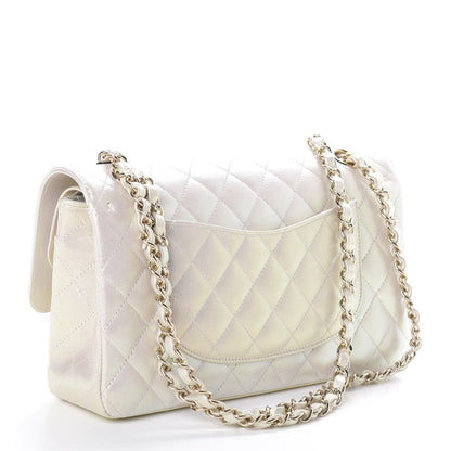 Chanel Iridescent Lambskin Quilted Medium Double Flap Ivory 3 of 10