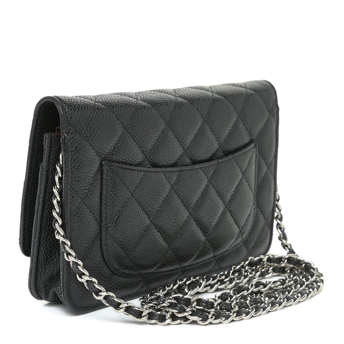 Caviar Quilted Wallet On Chain WOC Black
