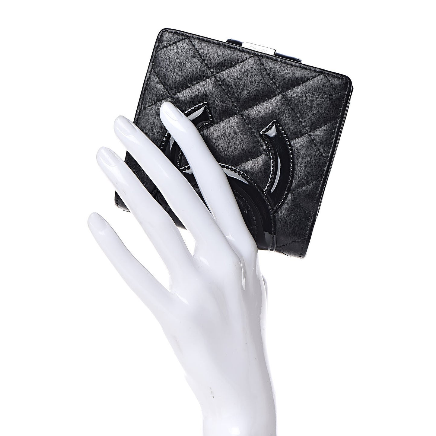 Calfskin Quilted Cambon Bi-Fold Wallet Black