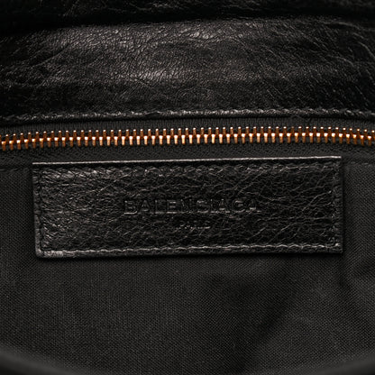 Balenciaga Agneau Giant 12 Gold Hardware Envelope Strap Clutch Black 5 of 9