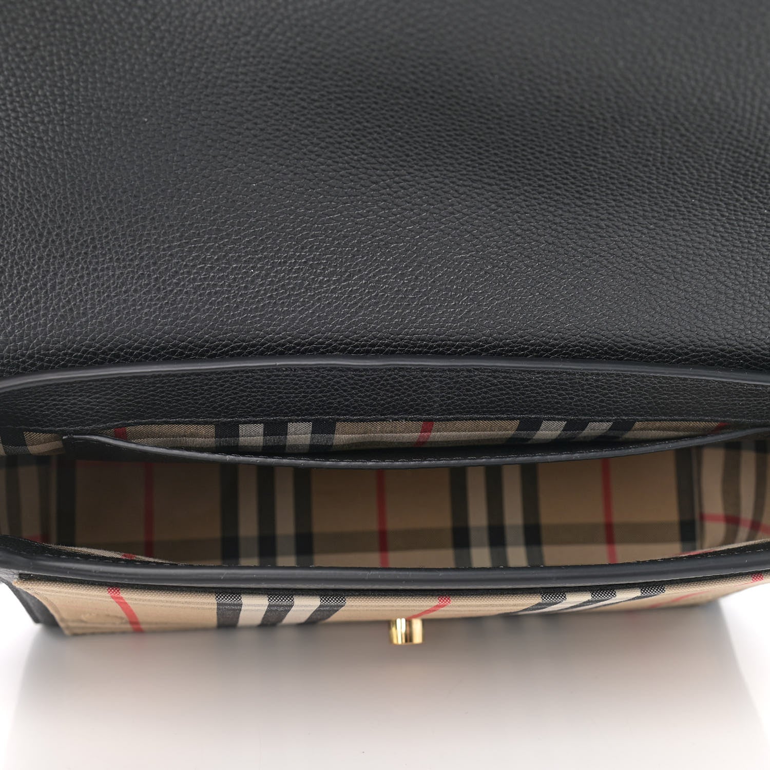 Burberry Grainy Calfskin Vintage Check Note Crossbody Bag Black 5 of 8
