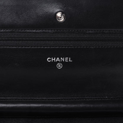 Chanel Lambskin Quilted Wallet On Chain WOC Black 6 of 13