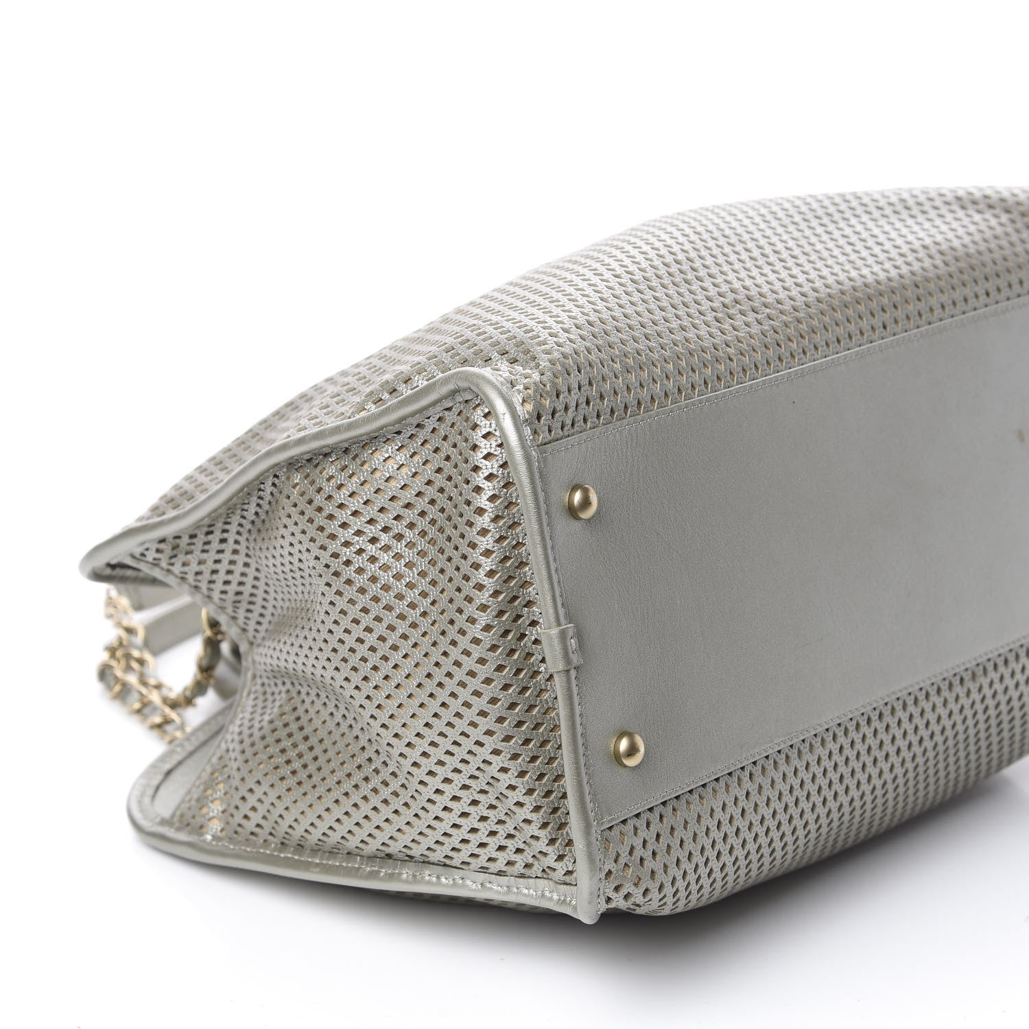 Chanel Metallic Calfskin Perforated Up In The Air Tote Silver 6 of 13