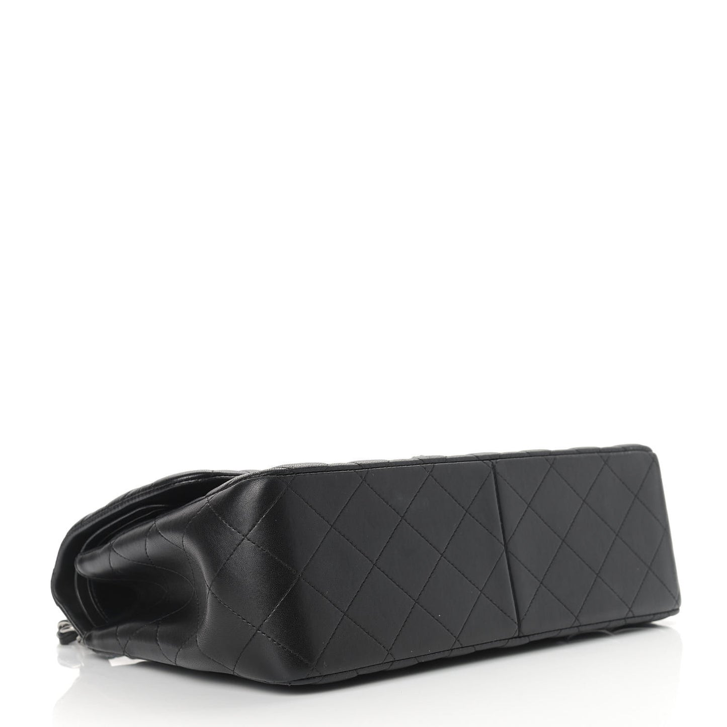 Lambskin Quilted Jumbo Double Flap Black
