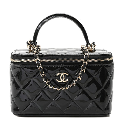 Chanel Patent Quilted Pick Me Up Vanity Case Black 1 of 9